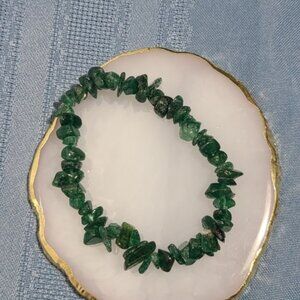 Green Fuchsite Dragon Stone Bracelet | Natural Chip Stretch Healing Jewelry